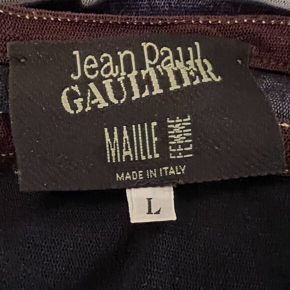 Jean Paul Gaultier Stripped Sailor Tattoo Mesh Tank Top, Sz. L, Used; Very Good - Picture 3 of 3